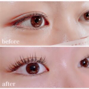 まつエク施術前、施術後